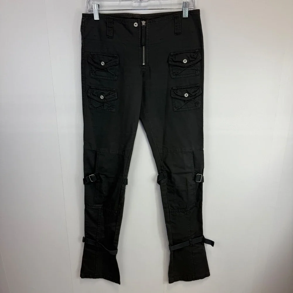 J.Lindeberg Stockholm Cargo Pants Buckle Strap Utility Pockets Slim Fit Black 29